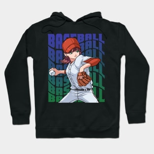 Baseball Player Boys Girls Youth Female Outfielder Sports Hoodie